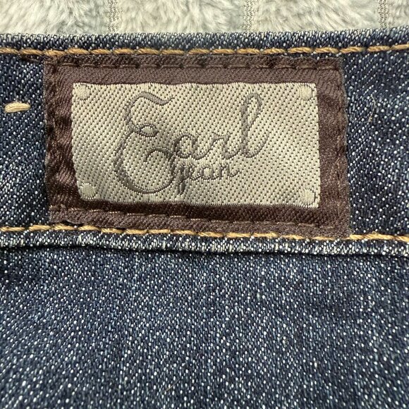 Earl Jean Shorts Womens 12 Embroidered Studded Western Cuffed Dk Wash Denim 32x4 - Picture 10 of 10